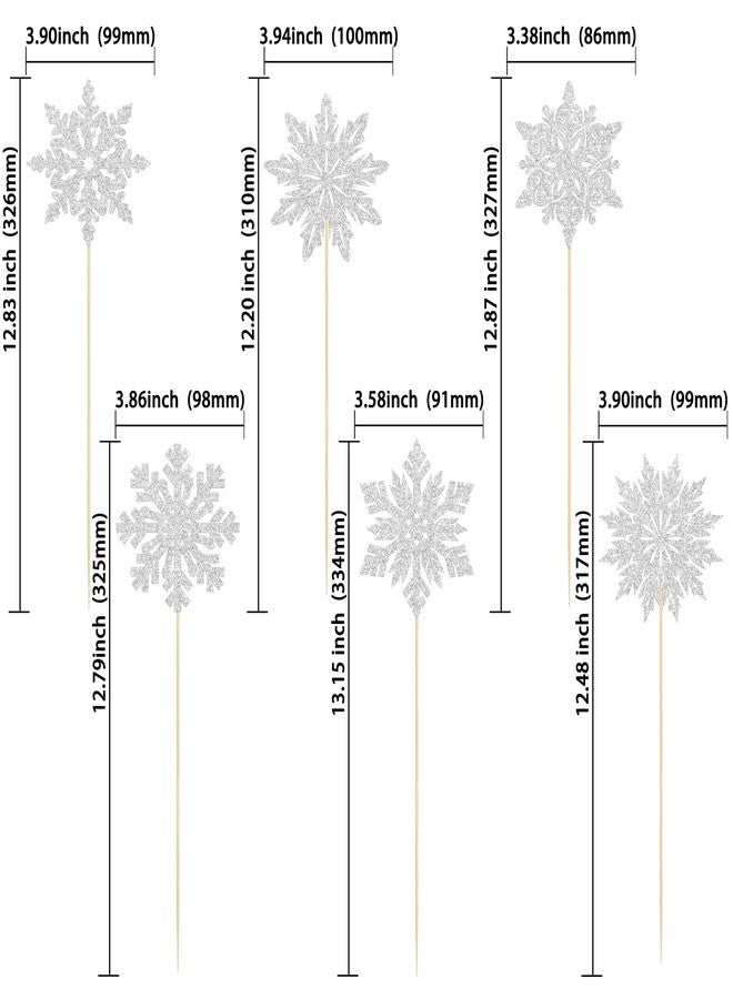 Ephlyn 12Pcs Snowflake Centerpiece Sticks Frozen Snowflake Table Flower Centerpieces Christmas Floral Decorations for Winter Wonderland Baby Shower Frozen Birthday Party Supplies Silver - Image 2